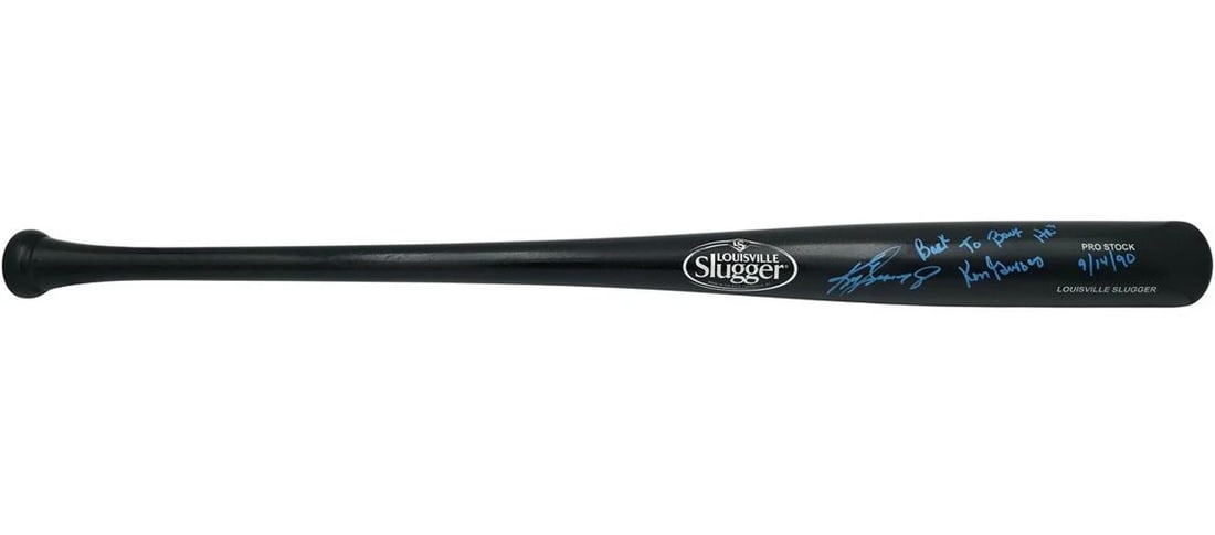 Ken Griffey Jr. & Sr Auto Black L Slugger Pro Stock Bat Mariners Back To Back HR - 7