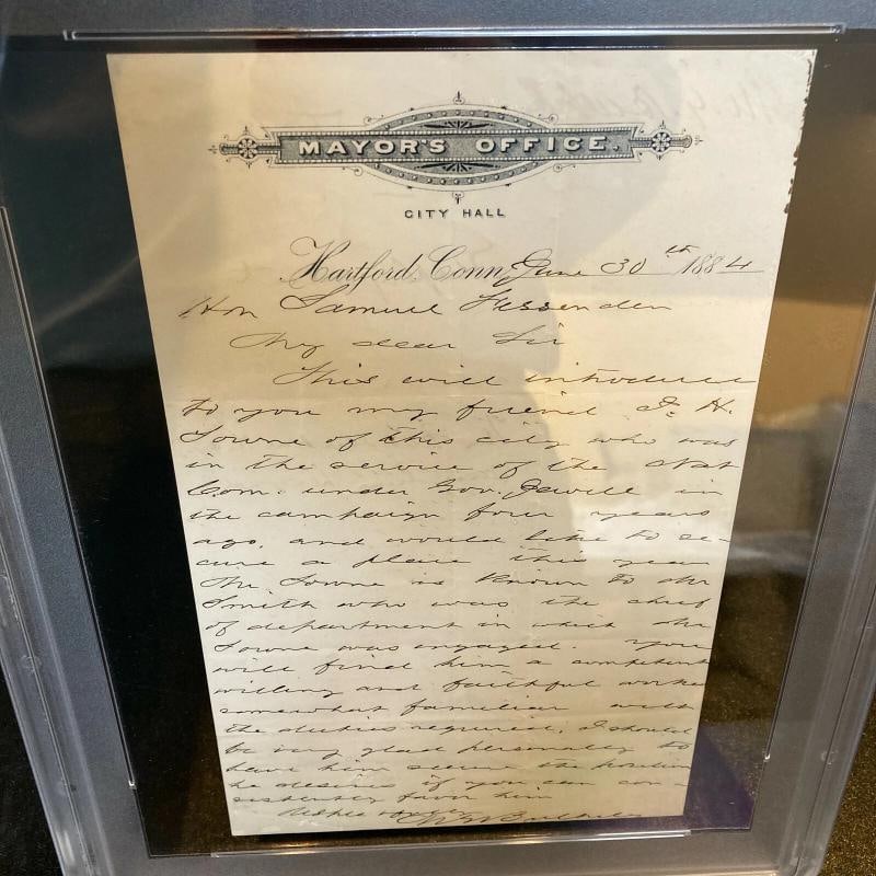 Morgan Bulkeley Twice Signed 1884 Handwritten Letter PSA DNA 8 Hall Of Fame Auto - 2