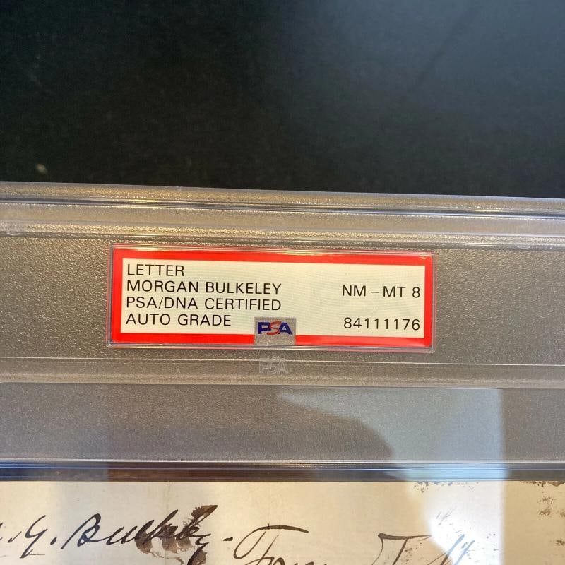 Morgan Bulkeley Twice Signed 1884 Handwritten Letter PSA DNA 8 Hall Of Fame Auto - 4
