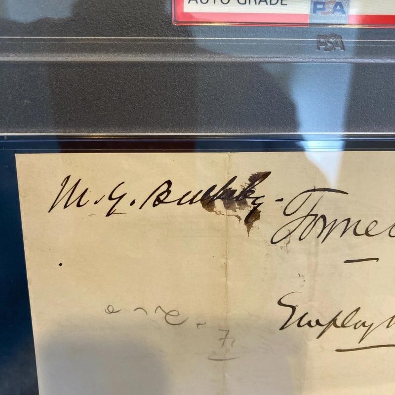 Morgan Bulkeley Twice Signed 1884 Handwritten Letter PSA DNA 8 Hall Of Fame Auto - 5
