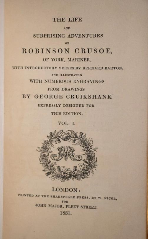 1831 Robinson Crusoe Daniel Defoe Bound by Bayntun Extra Illustrated Fine Scarce - 10