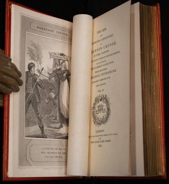 1831 Robinson Crusoe Daniel Defoe Bound by Bayntun Extra Illustrated Fine Scarce - 17