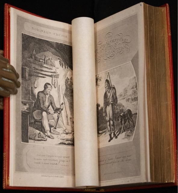 1831 Robinson Crusoe Daniel Defoe Bound by Bayntun Extra Illustrated Fine Scarce - 8