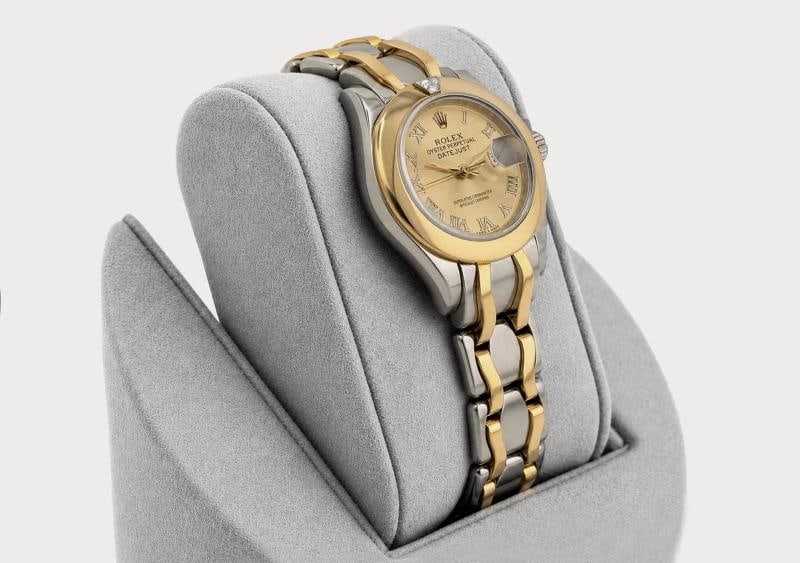 Rolex Datejust Pearlmaster 69329 29mm Champagne Roman Dial 18k Double Gold Box - 2