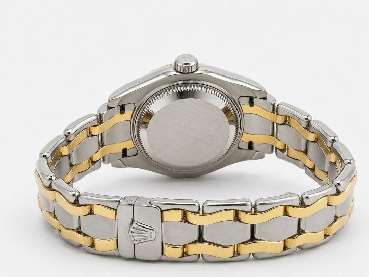 Rolex Datejust Pearlmaster 69329 29mm Champagne Roman Dial 18k Double Gold Box - 7
