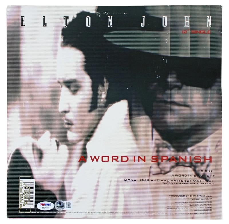 Elton John Signed Mona Lisas And Mad Hatters Album Cover W/ Vinyl (Beckett) - 4