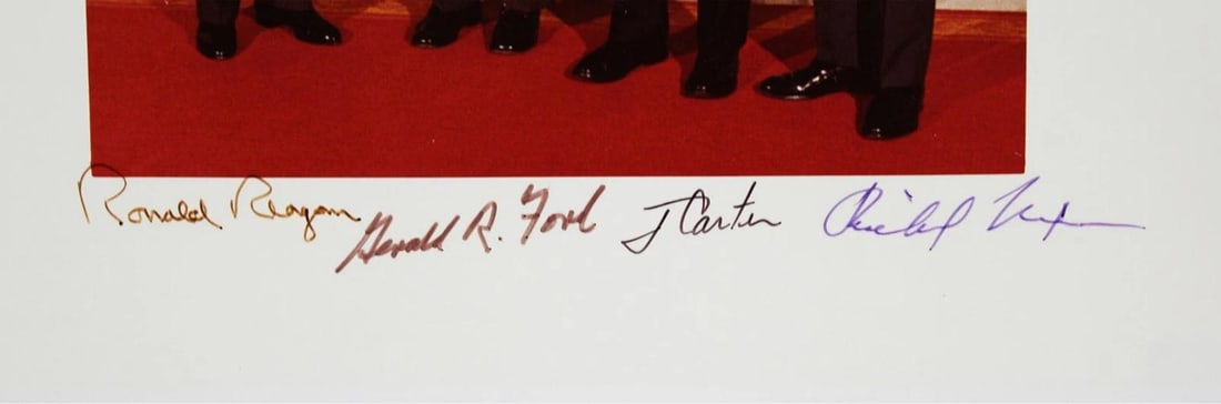 US Presidents (4) Reagan, Ford, Carter & Nixon Signed 11x14 Photo (Beckett) - 2