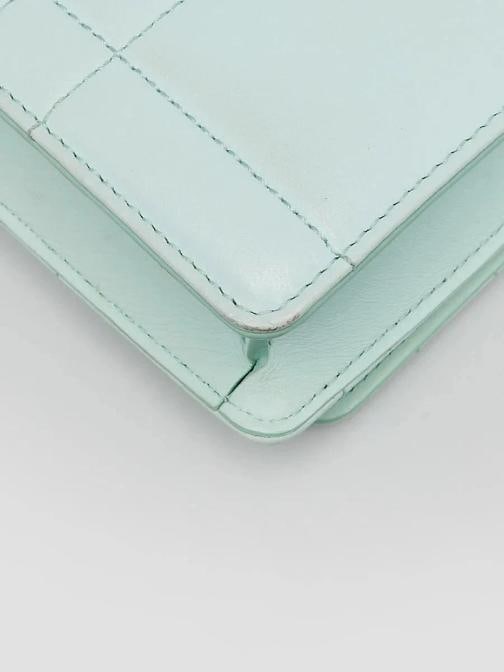 Burberry Green Quilted Leather Lola Wallet on Chain Bag - 3