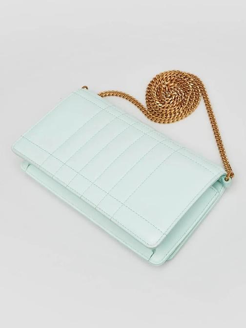 Burberry Green Quilted Leather Lola Wallet on Chain Bag - 4