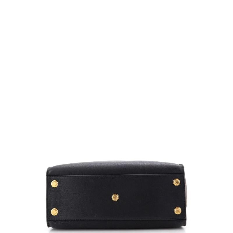 Louis Vuitton On My Side Tote Leather with Monogram Canvas MM - 4