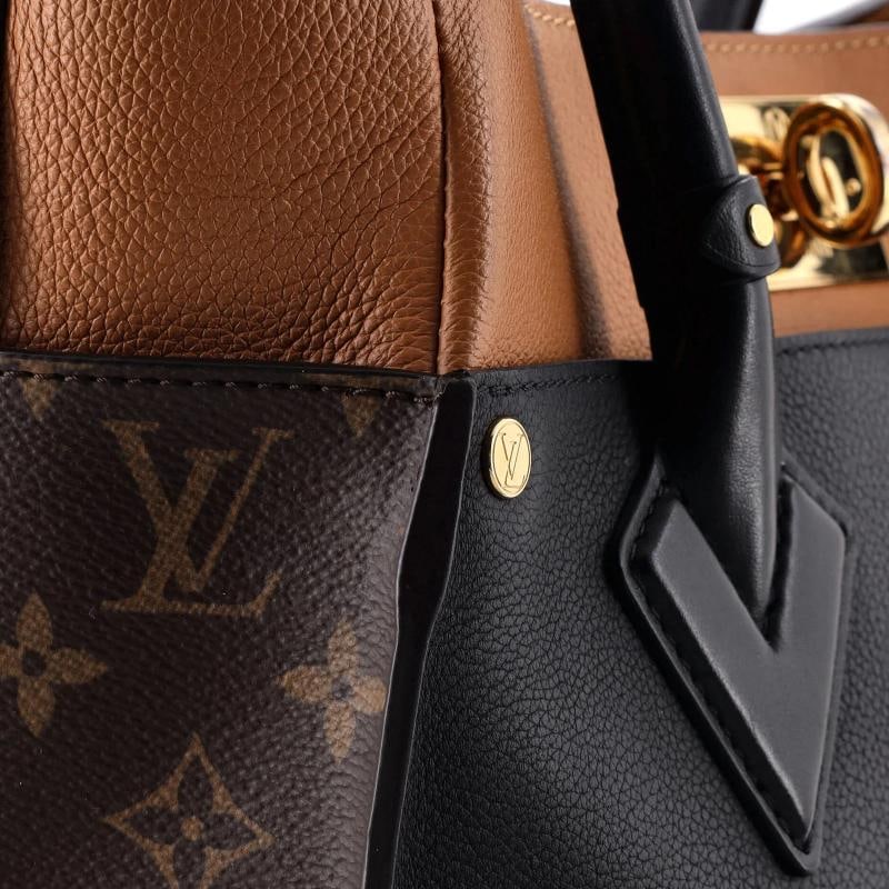 Louis Vuitton On My Side Tote Leather with Monogram Canvas MM - 6