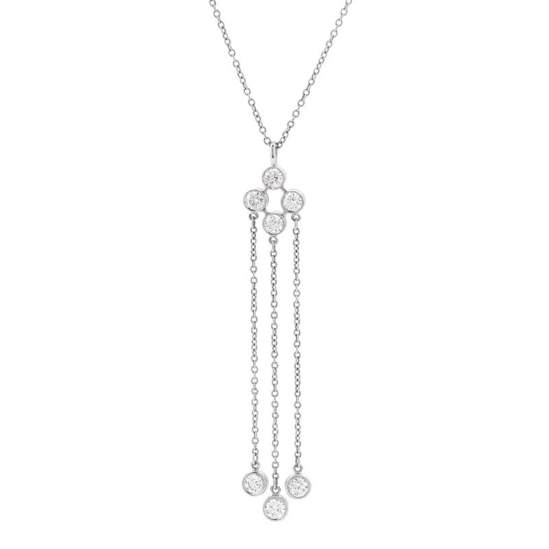 Tiffany & Co. Jazz Triple Drop Pendant Necklace Platinum and Diamonds (1 of 3)