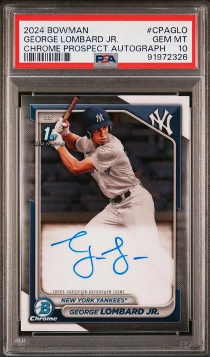 2024 Bowman Chrome George Lombard Jr. PSA 10 Auto 1st Prospect RC: 2024 Bowman Chrome George Lombard Jr. PSA 10 Auto 1st Prospect RC