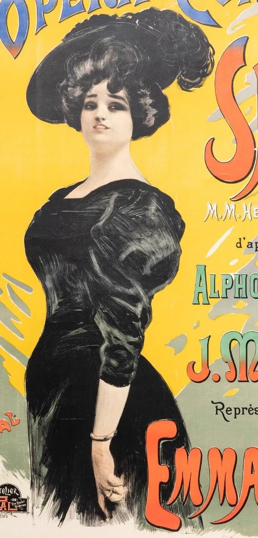 Original Vintage Poster, PAL, Sapho Opera Theatre, Soprano, Emma Calve, 1897 - 4