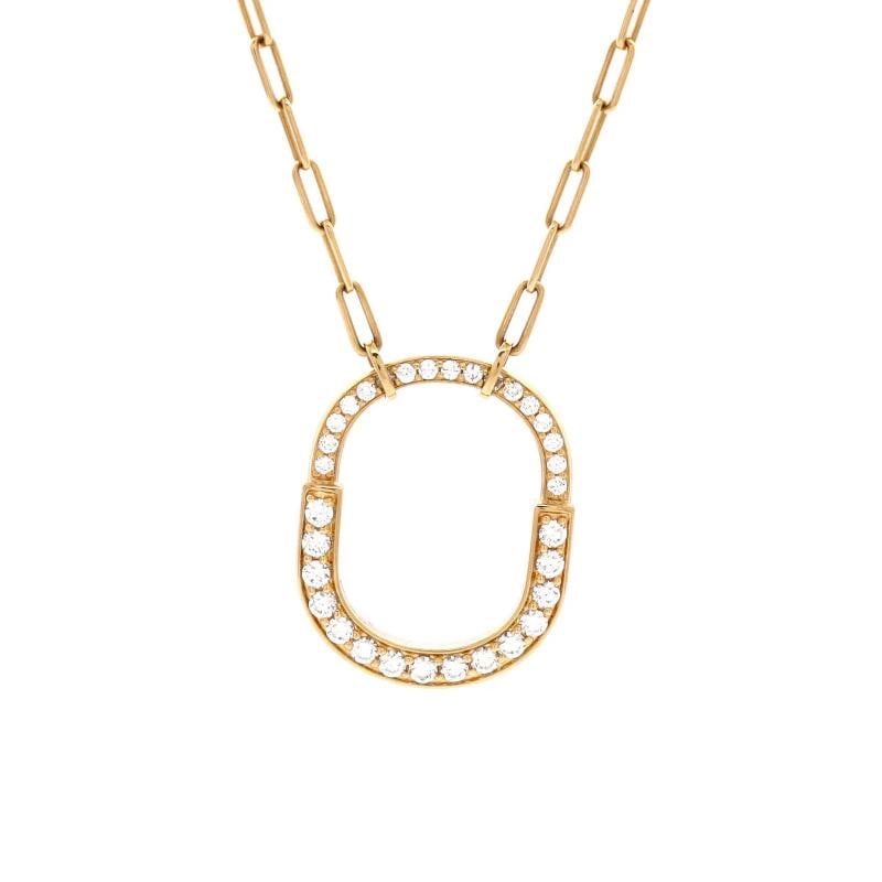 Tiffany & Co. Lock Motif Pendant Necklace 18K Yellow Gold and Pave Diamonds: Measurements: Length: 18 ", Pendant Length: 29 mm, Pendant Width: 24 mm . Condition: Pre-owned - Good,Brand: Tiffany & Co.,Main Stone: Diamond,Metal: 18K Yellow Gold,Metal Purity: 18K,Style: