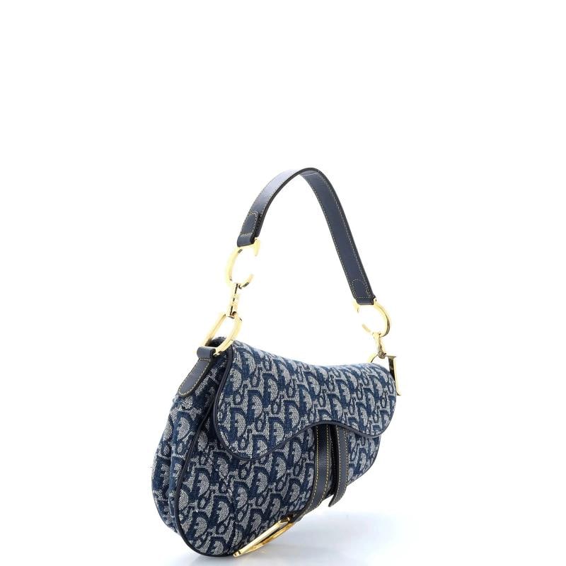 Christian Dior Vintage Saddle Bag Diorissimo Canvas Medium - 2