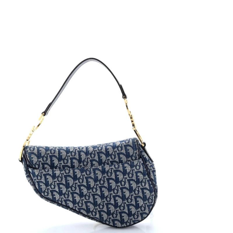Christian Dior Vintage Saddle Bag Diorissimo Canvas Medium - 3
