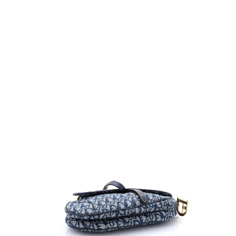Christian Dior Vintage Saddle Bag Diorissimo Canvas Medium - 4