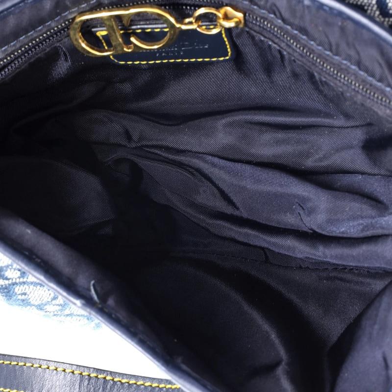 Christian Dior Vintage Saddle Bag Diorissimo Canvas Medium - 5