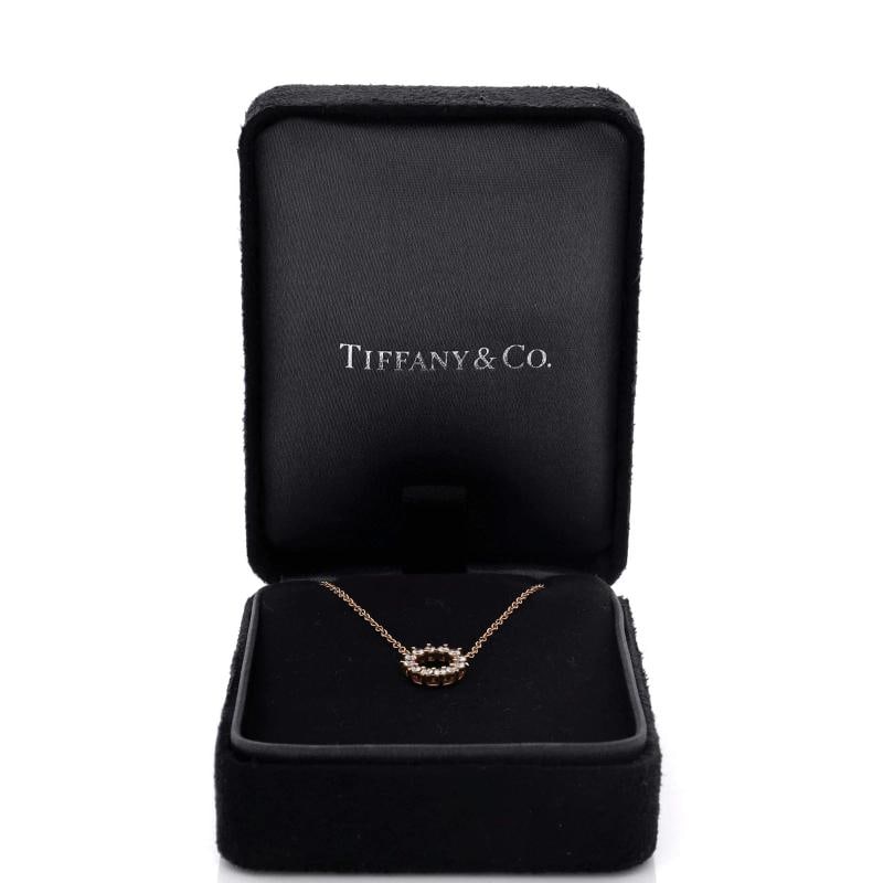Tiffany & Co. Open Circle Pendant Necklace 18K Rose Gold with Diamonds Mini - 2