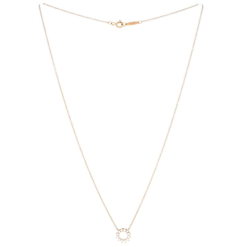 Tiffany & Co. Open Circle Pendant Necklace 18K Rose Gold with Diamonds Mini - 3