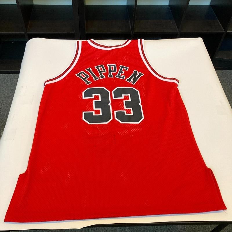 Scottie Pippen Signed Authentic 1990's Champion Chicago Bulls Jersey Beckett - 3