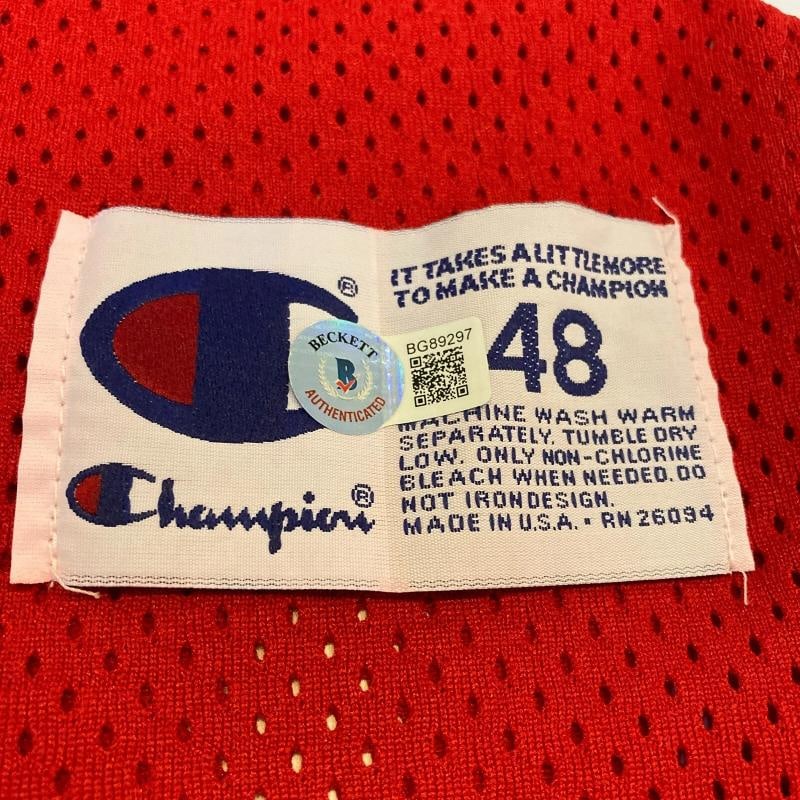 Scottie Pippen Signed Authentic 1990's Champion Chicago Bulls Jersey Beckett - 4