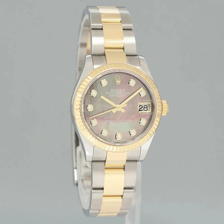 MINT 2020 PAPERS Ladies Rolex DateJust MidSize 31mm Mop Diamond 278273 Watch Box - 3