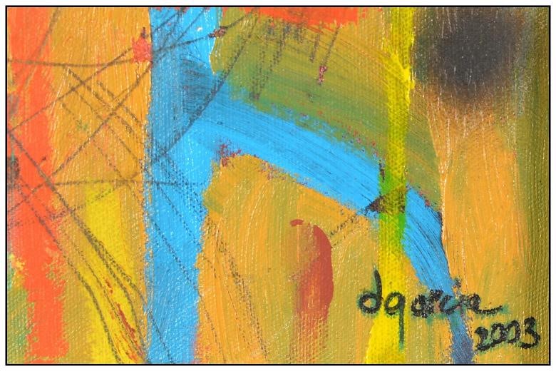 Daniel Garcia Original Signed Pastel Acrylic Painting Abstract Figure Framed Art - 3