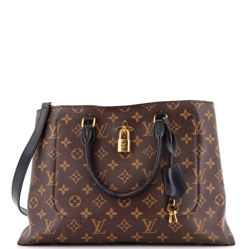 Louis Vuitton Flower Tote Monogram Canvas with Leather: Condition: Pre-owned - Good,Brand: Louis Vuitton,Exterior Material: Canvas Coated, Leather,Style: Totes,Exterior Color: Black,Department: Women,Size: Unknown,Accessories: Lock, Clochette, Keys, With