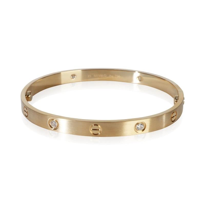 Cartier Yellow Gold Diamond Brushed Finished Love Bracelet (1 of 6)