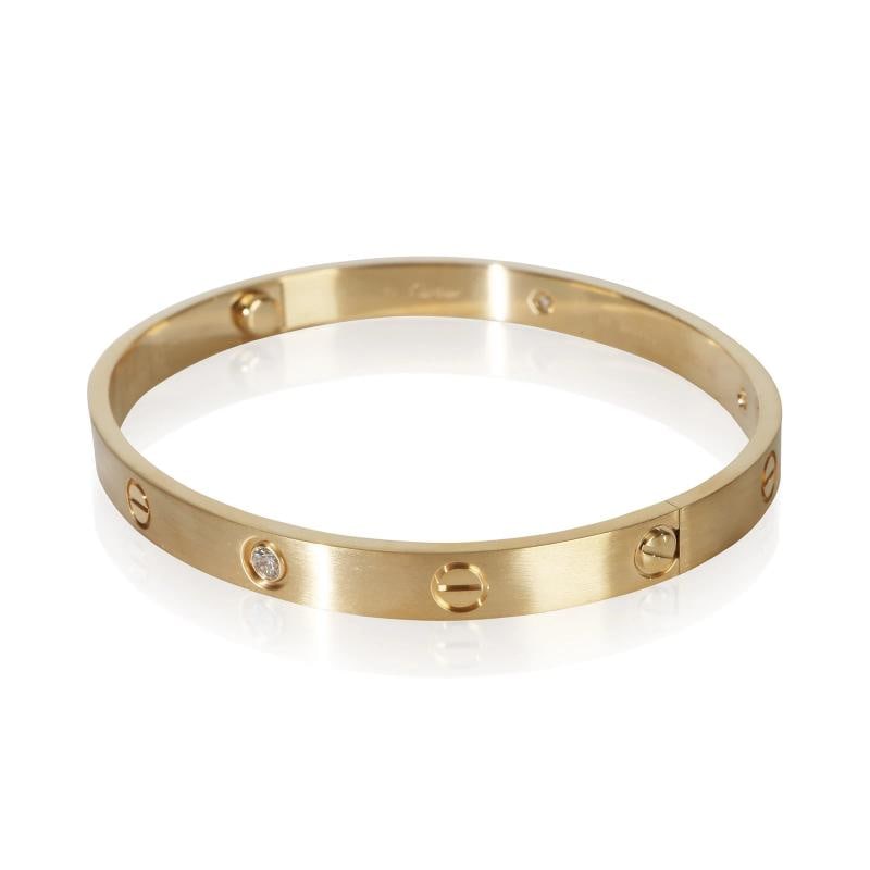 Cartier Yellow Gold Diamond Brushed Finished Love Bracelet - 2