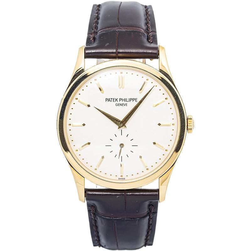 Patek Philippe Calatrava 5196J-001 Deploymen Manual 18k YG White Dial Watch 37MM (1 of 6)