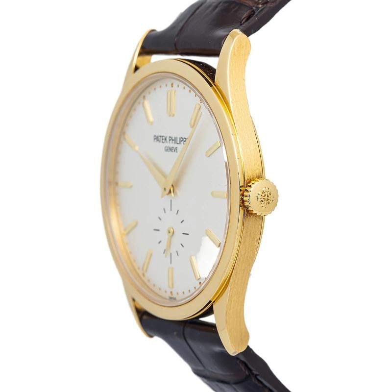Patek Philippe Calatrava 5196J-001 Deploymen Manual 18k YG White Dial Watch 37MM - 3