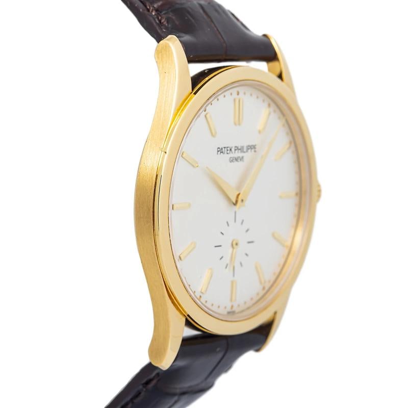 Patek Philippe Calatrava 5196J-001 Deploymen Manual 18k YG White Dial Watch 37MM - 4