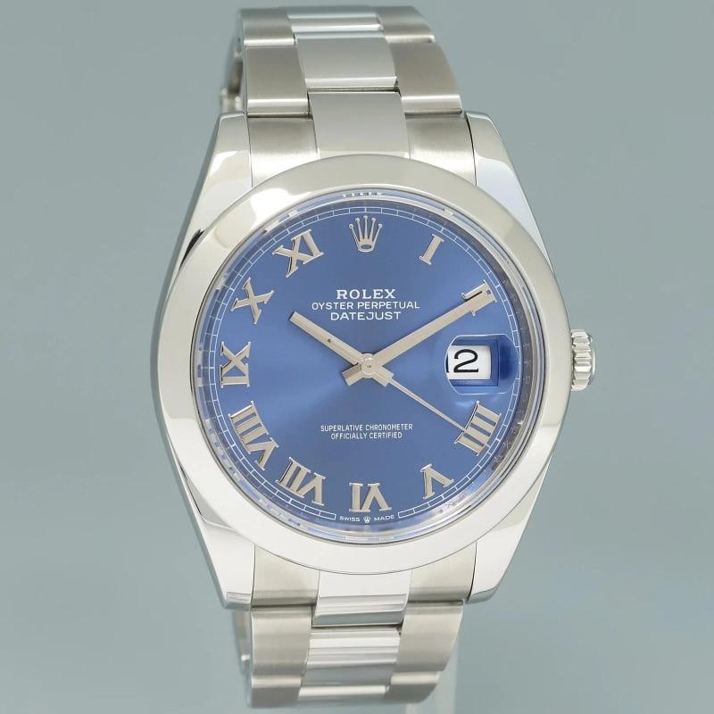 MINT PAPERS Rolex DateJust 41 Steel 126300 Blue Roman Dial 41mm Oyster Watch Box - 3