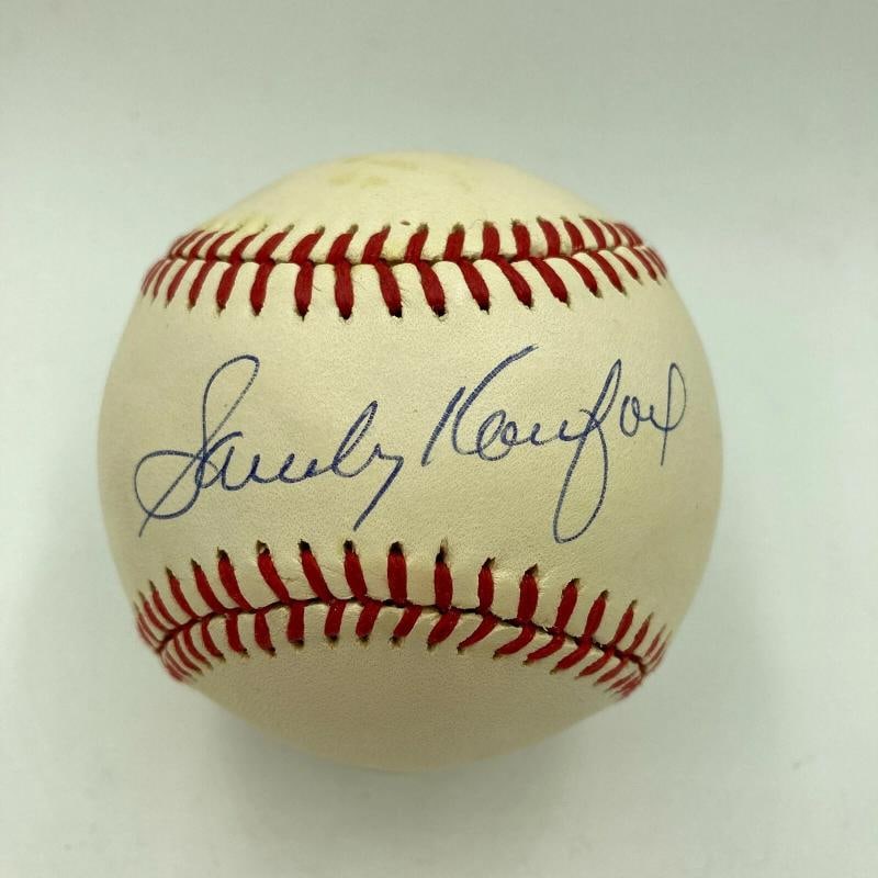 Sandy Koufax Signed Vintage National League Feeney Baseball Beckett COA: Product: Ball,Sport: Baseball-MLB,Autograph Authentication: Beckett Authentication Services (BAS),Team: Los Angeles Dodgers,Player: Sandy Koufax,Original/Reprint: Original,Country of Origin: United