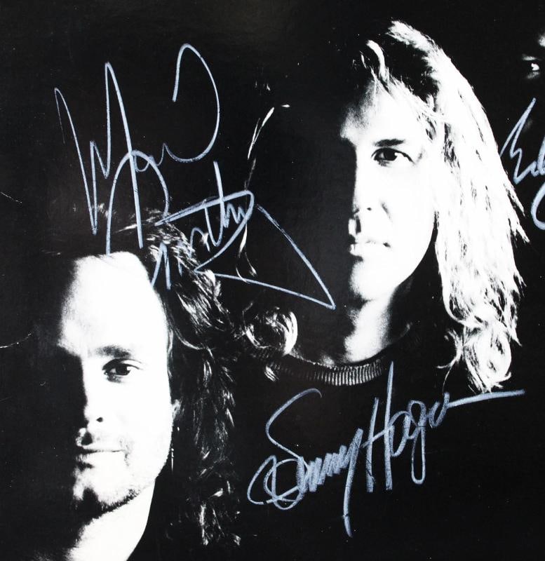 Van Halen (4) Alex, Eddie, Anthony & Hagar Signed OU812 Album Cover BAS #AE40004 - 2