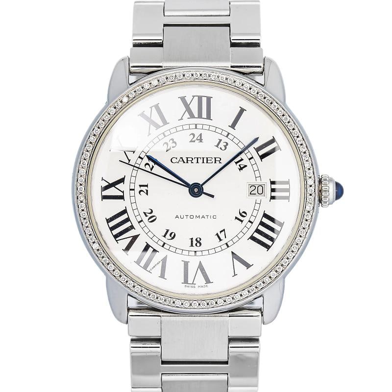 Cartier W6701011 Ronde Solo SS Silver Dial Quartz Men's Watch 42mm: Case Size 42mm Wrist Fit 6.75inches Box No Papers No Condition Ã¢â‚¬â€ Used - Like New Full Specifications Brand Cartier Customized no Serial # 351xxxxxxxxx