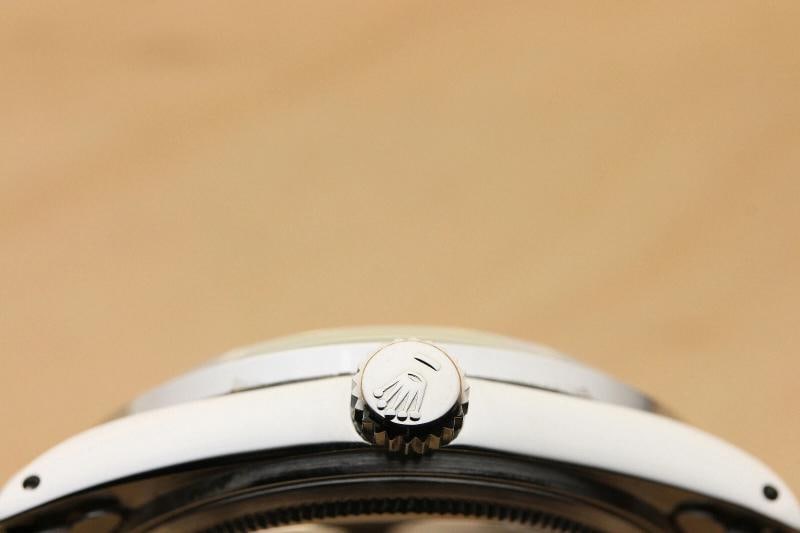MENS ROLEX DATEJUST 18K WHITE GOLD SAPPHIRE DIAMOND & STAINLESS STEEL BLUE WATCH - 8