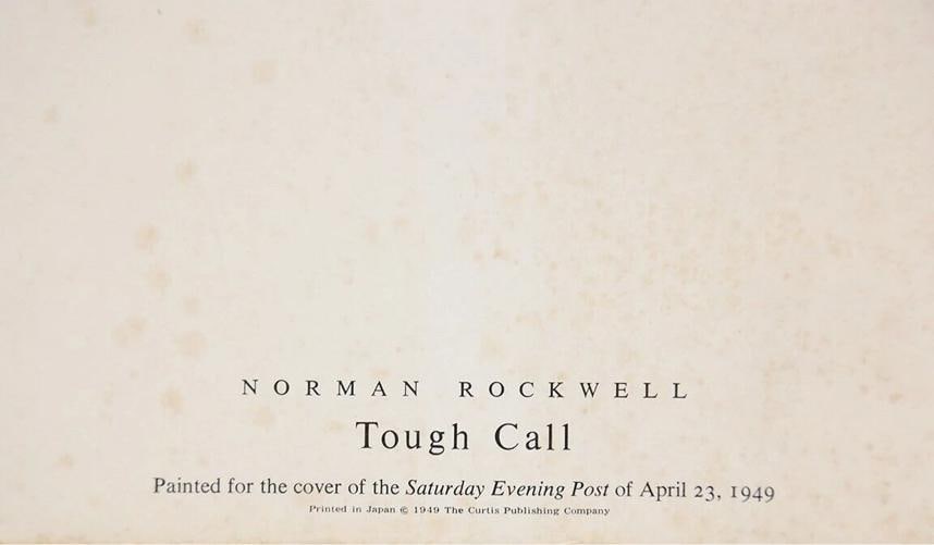 Norman Rockwell "Tough Call" Signed Baseball Lithograph Photo Beckett COA - 4