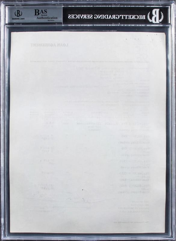 Salvador Dali Authentic Signed Loan Contract Dated January 5, 1965 BAS Slabbed - 2