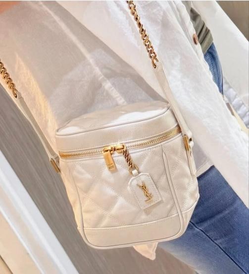 Saint Laurent 80's Vanity Shoulder Bag Blanc Vintage Quilted Calfskin (2020) - 13