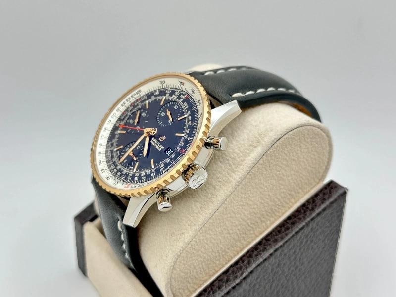 Breitling Navitimer U13324 41mm Black Dial 18K Rose Gold Steel Box Paper - 4