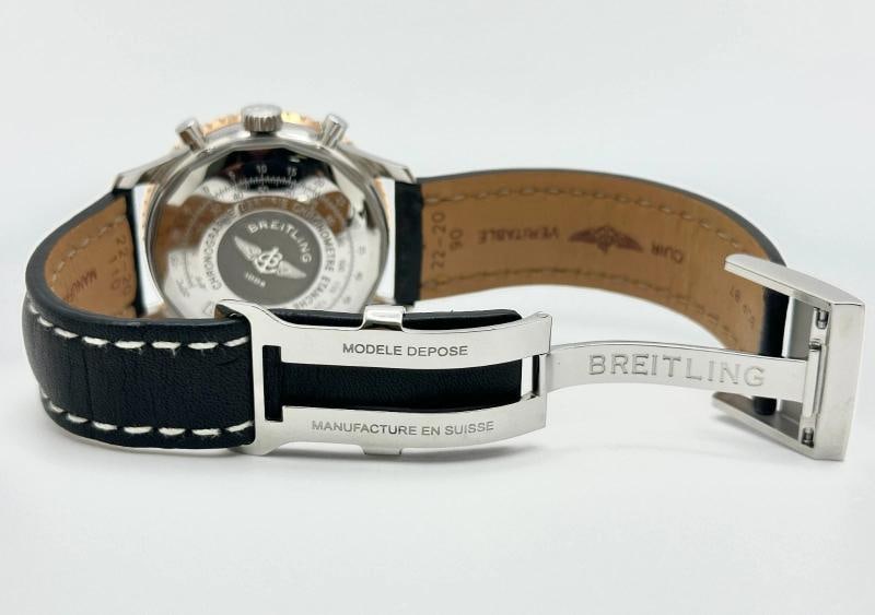 Breitling Navitimer U13324 41mm Black Dial 18K Rose Gold Steel Box Paper - 7