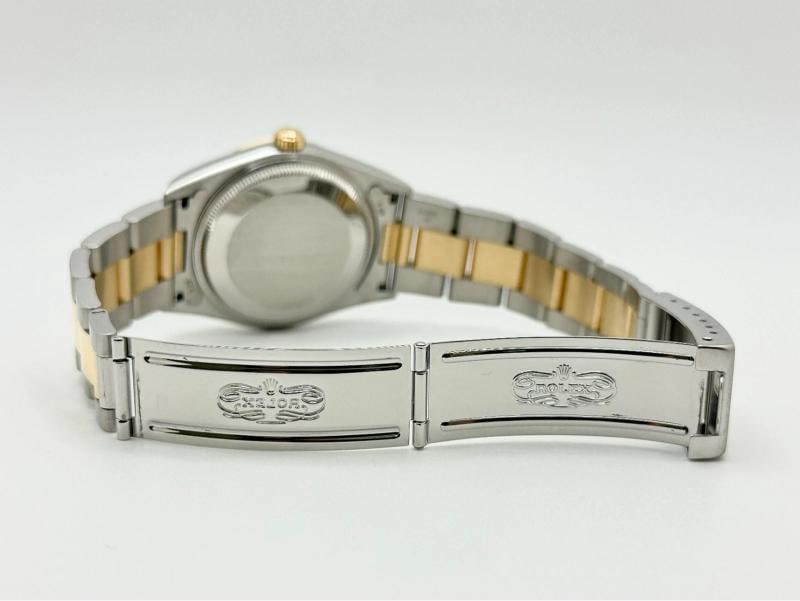 2002 Rolex Oyster Perpetual 14203 34mm Silver Dial 18k Yellow Gold Steel - 8