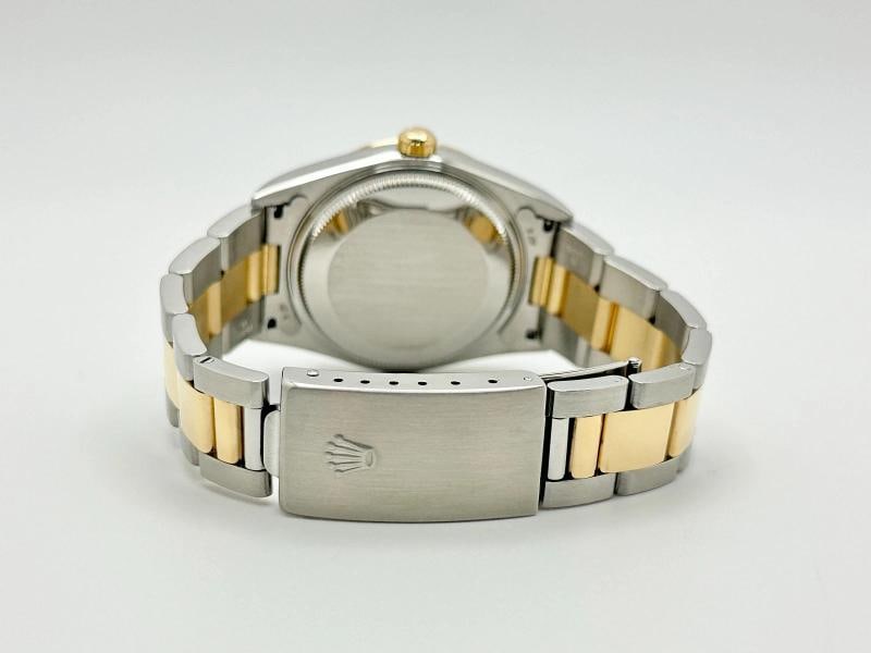 2002 Rolex Oyster Perpetual 14203 34mm Silver Dial 18k Yellow Gold Steel - 9