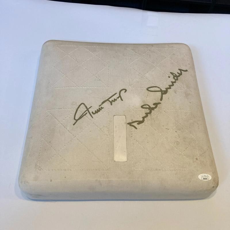 Willie Mays & Duke Snider Signed Vintage Baseball Base With JSA COA - 2