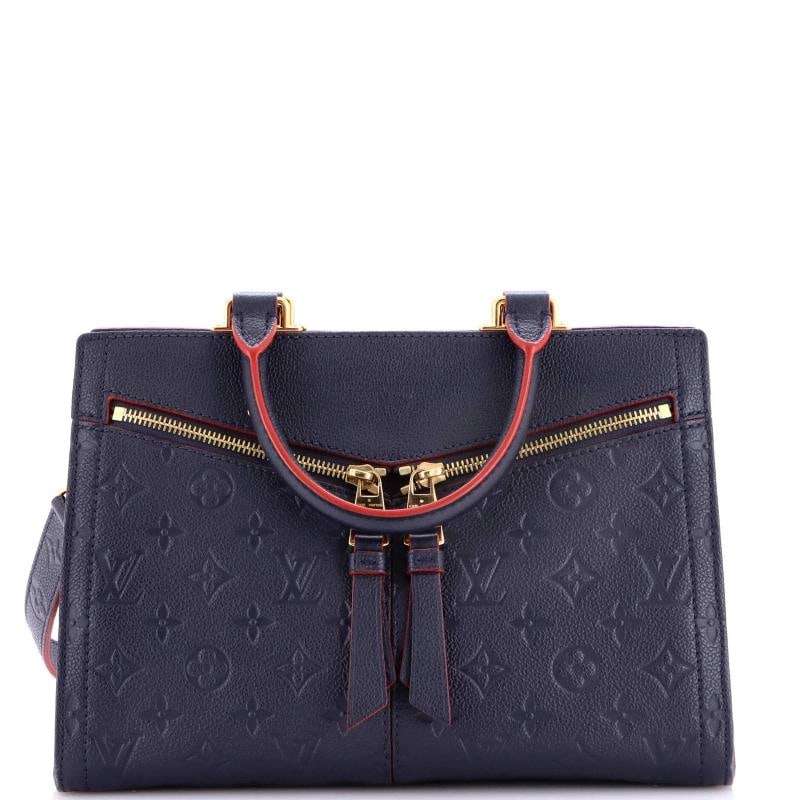 Louis Vuitton Sully Tote Monogram Empreinte Leather PM: Condition: Pre-owned - Good,Brand: Louis Vuitton,Exterior Material: Leather,Style: Totes,Exterior Color: Blue,Department: Women,Size: Pm,Accessories: With Strap