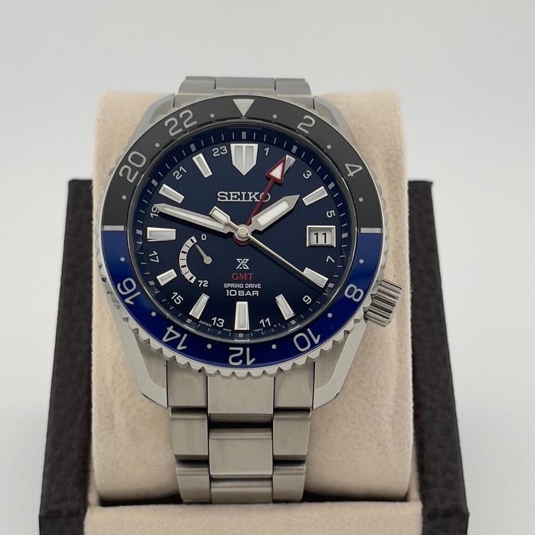 Seiko Prospex LX GMT Spring Drive SNR033 44.8mm Blue Black Titanium Box Papers - 4